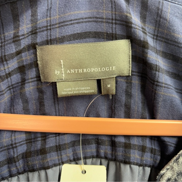 NWT Anthropologie Melody Crushed Velvet Blue Long Sleeve Tunic Mini Dress - Picture 4 of 10